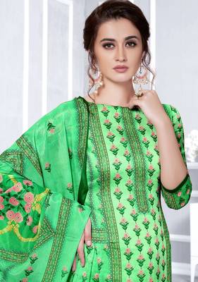 Light-green printed georgette salwar 2