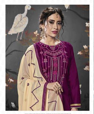 Purple printed cotton salwar 2