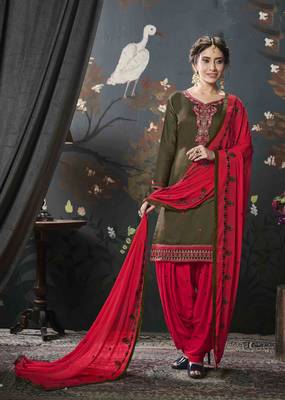 Brown printed cotton salwar 1