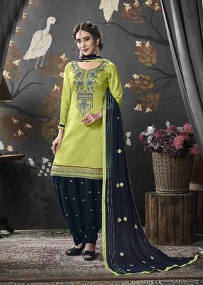 Green printed cotton salwar 1