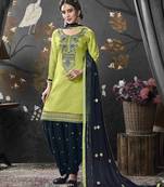 Green printed cotton salwar