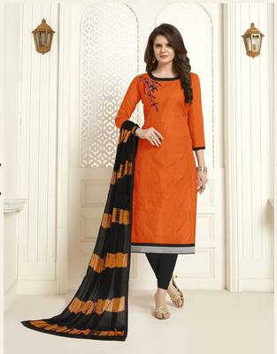 Orange printed cotton salwar 1