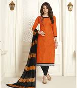 Orange printed cotton salwar