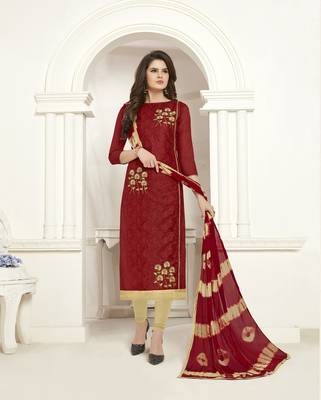 Maroon printed cotton salwar 1