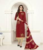 Maroon printed cotton salwar