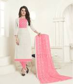 White printed cotton salwar