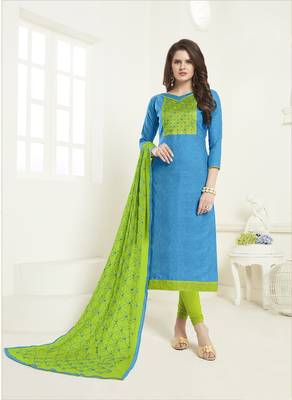 Blue printed cotton salwar 1