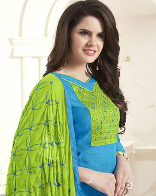 Blue printed cotton salwar 2
