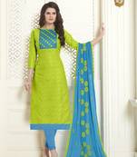 Green printed cotton salwar