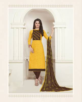 Yellow printed cotton salwar 1