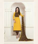 Yellow printed cotton salwar
