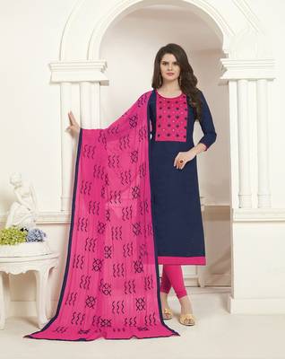 Blue printed cotton salwar 1