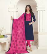 Blue printed cotton salwar