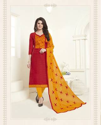 Red printed cotton salwar 1