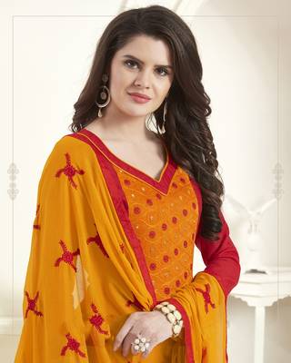 Red printed cotton salwar 2