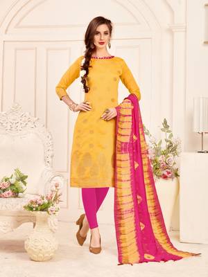 Yellow printed banarasi silk salwar 1