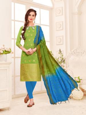 Green printed banarasi silk salwar 1
