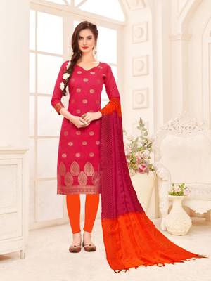 Pink printed banarasi silk salwar 1