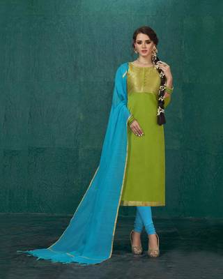 Green printed banarasi silk salwar 1