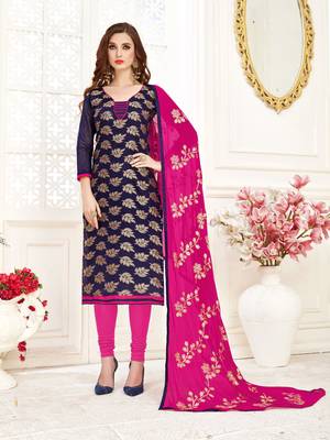 Blue printed banarasi silk salwar 1