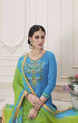 Blue printed cotton salwar 2