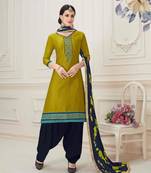 Green printed cotton salwar