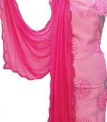 Pink Chanderi Silk Resham Work Suit Fabric