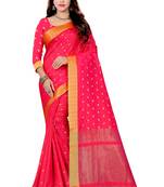 Kimisha Pink Art Silk Jacquard Work Two Tone Saree With Running Blouse