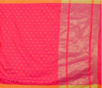 Kimisha Pink Art Silk Jacquard Work Two Tone Saree With Running Blouse 4