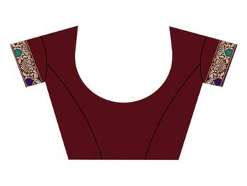 Kimisha Maroon Semi Banarasi Silk Woven Work Banarasi Saree With Running Blouse 3