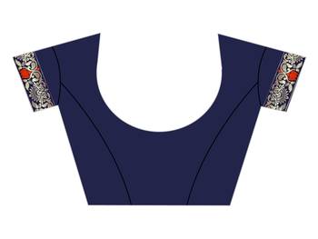 Kimisha Nblue Semi Banarasi Silk Woven Work Banarasi Saree With Running Blouse 3