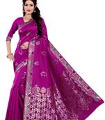 Kimisha Pink Semi Banarasi Silk Woven Work Banarasi Saree With Running Blouse