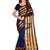 Kimisha Nblue Cotton Stripes Border Work Plain Saree With Running Blouse