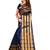 Kimisha Nblue Cotton Stripes Border Work Plain Saree With Running Blouse