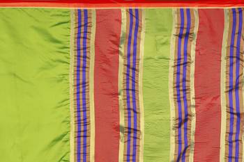 Kimisha Lgreen Poly silk blend Border Work Plain Saree With Contrast Color Blouse 4