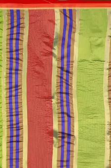 Kimisha Lgreen Poly silk blend Border Work Plain Saree With Contrast Color Blouse