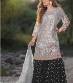 Black Embroidered Net Salwar