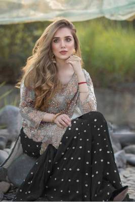 Black Embroidered Net Salwar 2