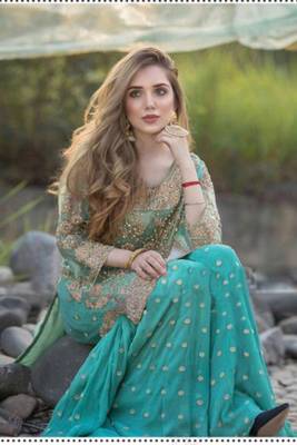 Green Embroidered Net Salwar 2