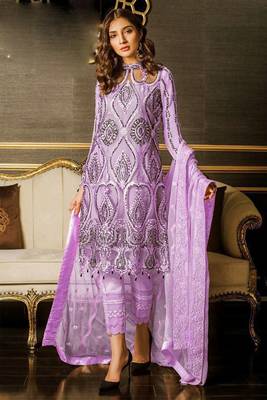 Baby Pink Embroidered Net Salwar 1
