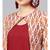 Women Maroon Geometric Straight Chanderi Cotton Kurta