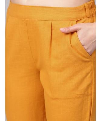 Women Orange A_Line Rayon Kurta With Trouser 3