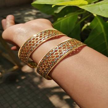 Gold Cubic Zirconia Bangles 6