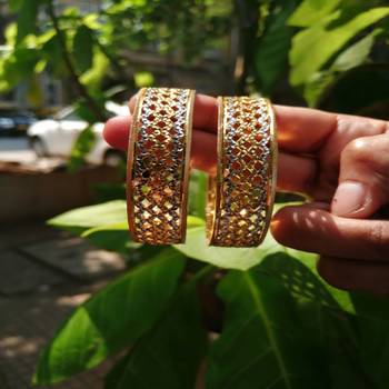Gold Cubic Zirconia Bangles 7