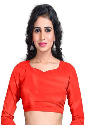 Red Printed Art Silk Saree With Blouse 5