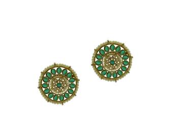 Green cubic zirconia earrings 1