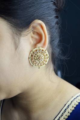 Peach cubic zirconia earrings 2