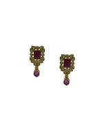 Ruby cubic zirconia earrings