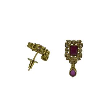 Ruby cubic zirconia earrings 2