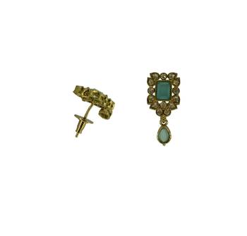 Aqua-blue cubic zirconia earrings 2